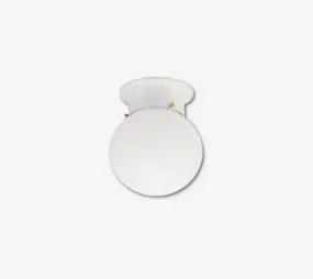 1-Light Flush mount with White finish and white glass