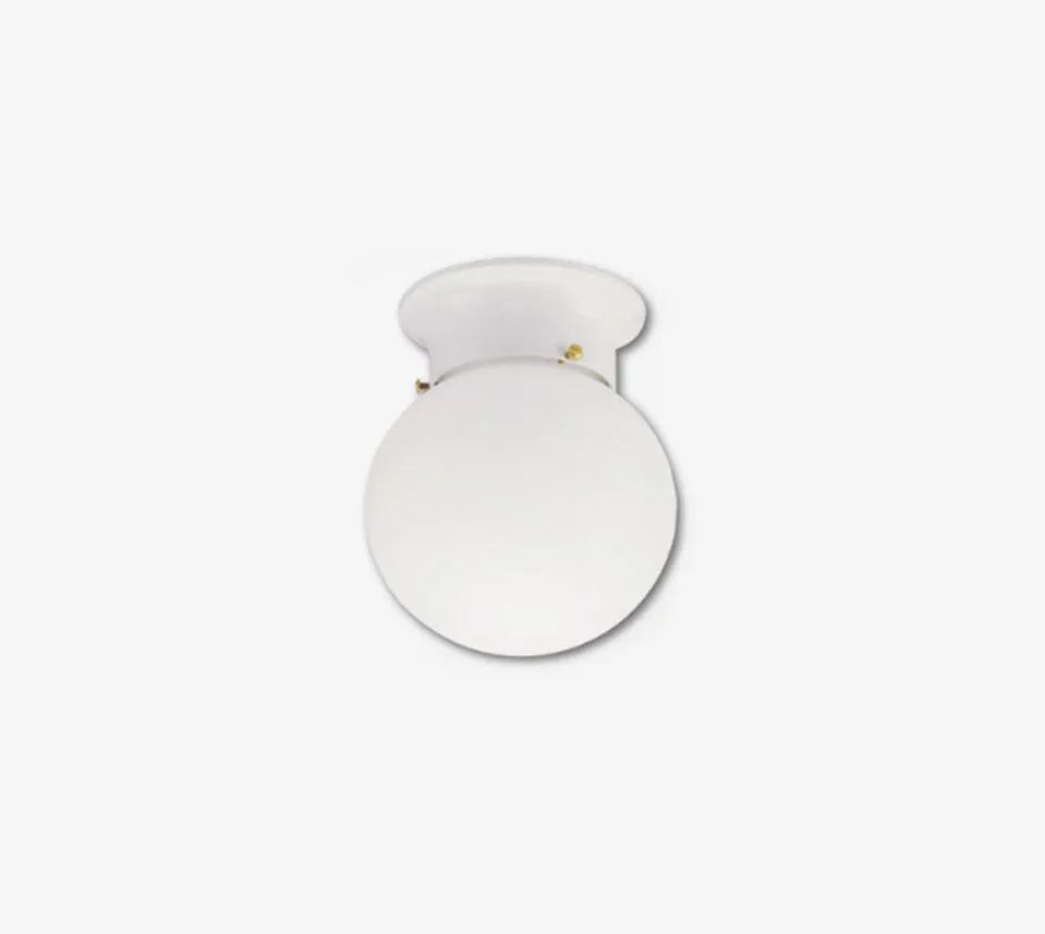 1-Light Flush mount with White finish and white glass