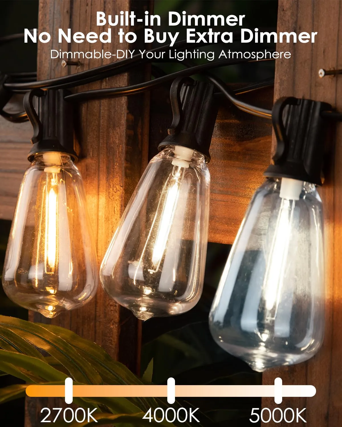 100ft Outdoor Vintage Edison String Lights