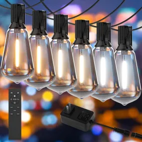 100ft Outdoor Vintage Edison String Lights