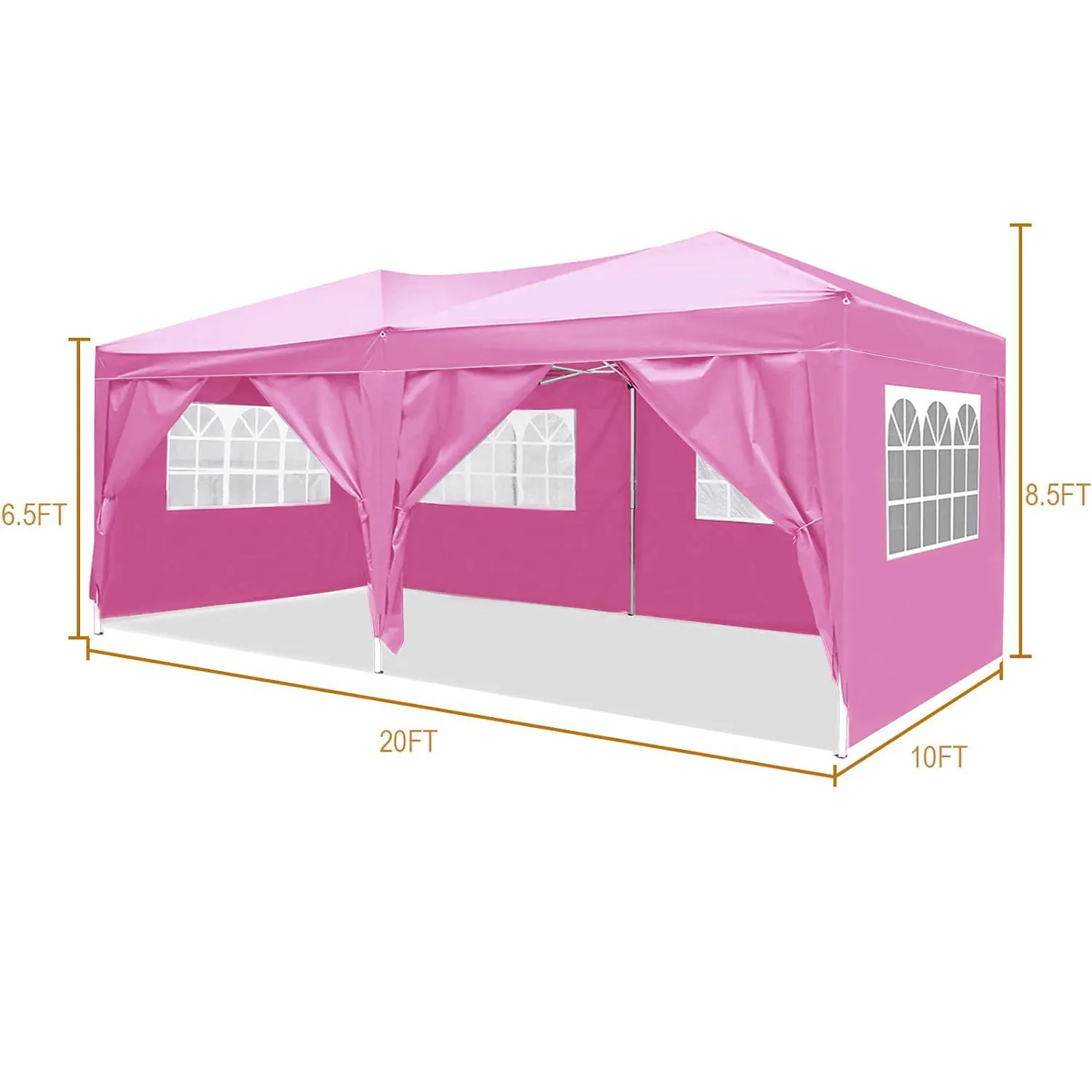 10'X20' Folding Canopy With 6 Removable Sidewalls Outdoor Event Shelter UPF 50  Gazebo Portable Tents For Parties Beach Camping Wedding Ez Pop Up Canopy