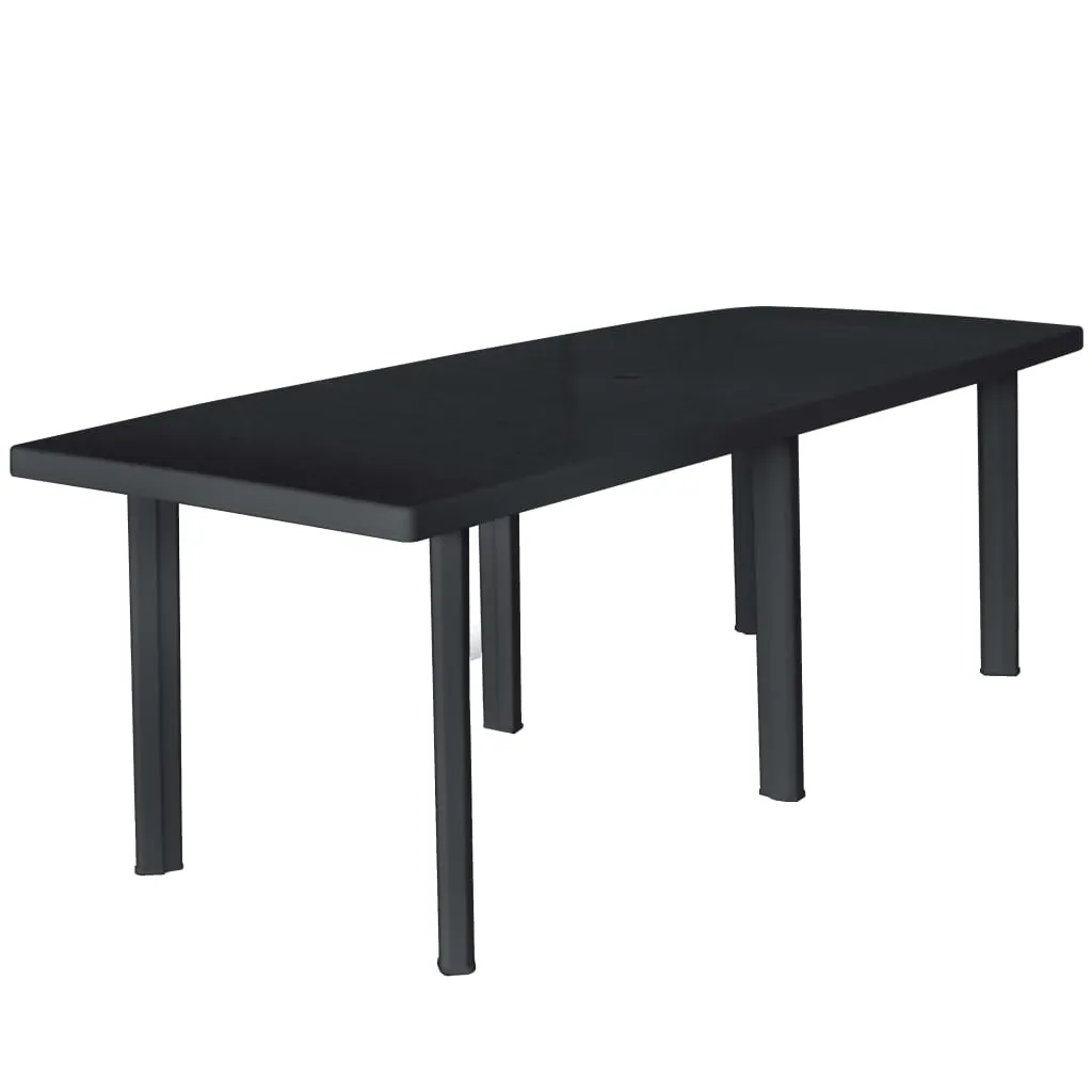 11 Piece Outdoor Dining Set Plastic Anthracite