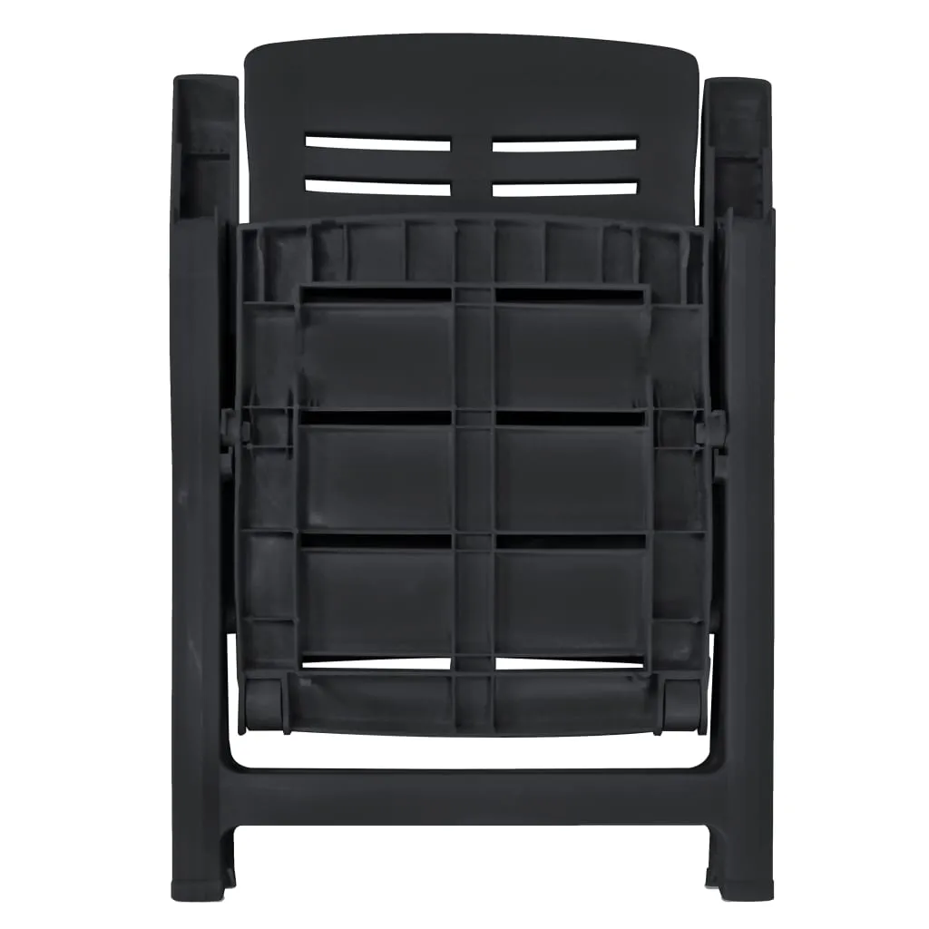 11 Piece Outdoor Dining Set Plastic Anthracite