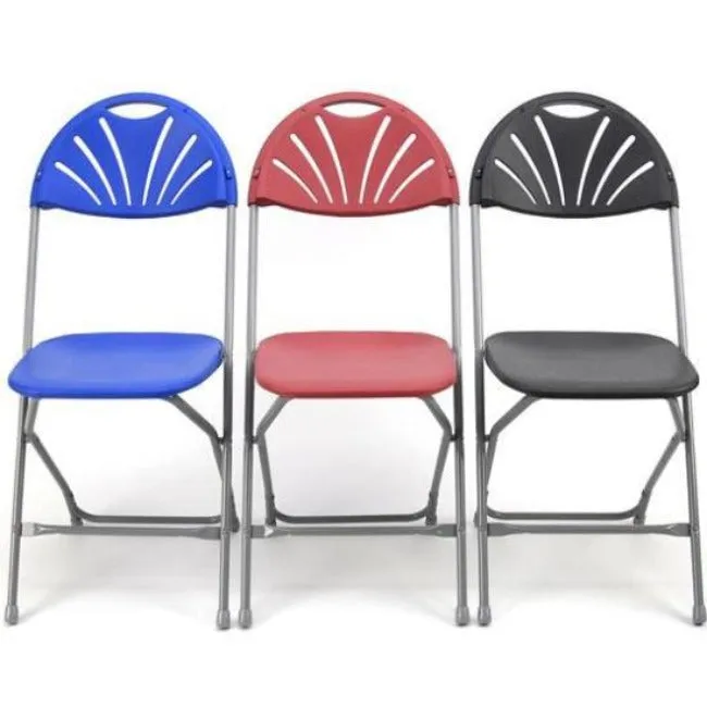 144 x Classic Fan Back Folding Chair Bundle   Trolley