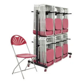 144 x Classic Fan Back Folding Chair Bundle   Trolley