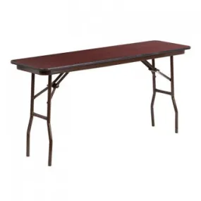 18'' X 60'' RECTANGULAR MAHOGANY MELAMINE LAMINATE FOLDING TRAINING TABLE [YT-1860-MEL-WAL-GG]