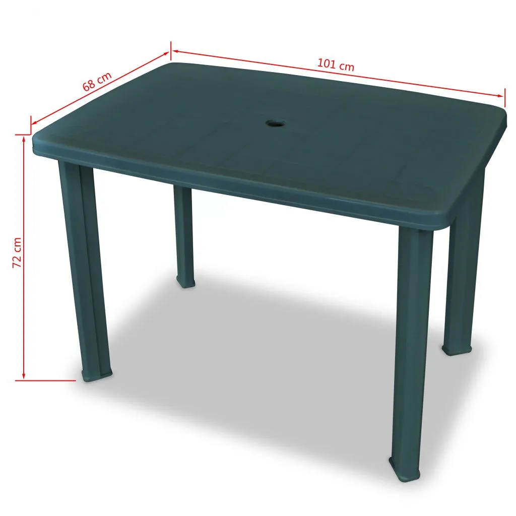 3 Piece Bistro Set Plastic Green