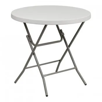 32'' ROUND GRANITE WHITE PLASTIC FOLDING TABLE [RB-32R-GW-GG]