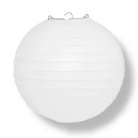 36" White Jumbo Paper Lantern, Even Ribbing, Chinese Hanging Wedding & Party Decoration