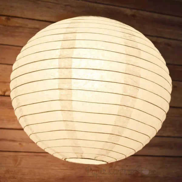 36" White Jumbo Paper Lantern, Even Ribbing, Chinese Hanging Wedding & Party Decoration