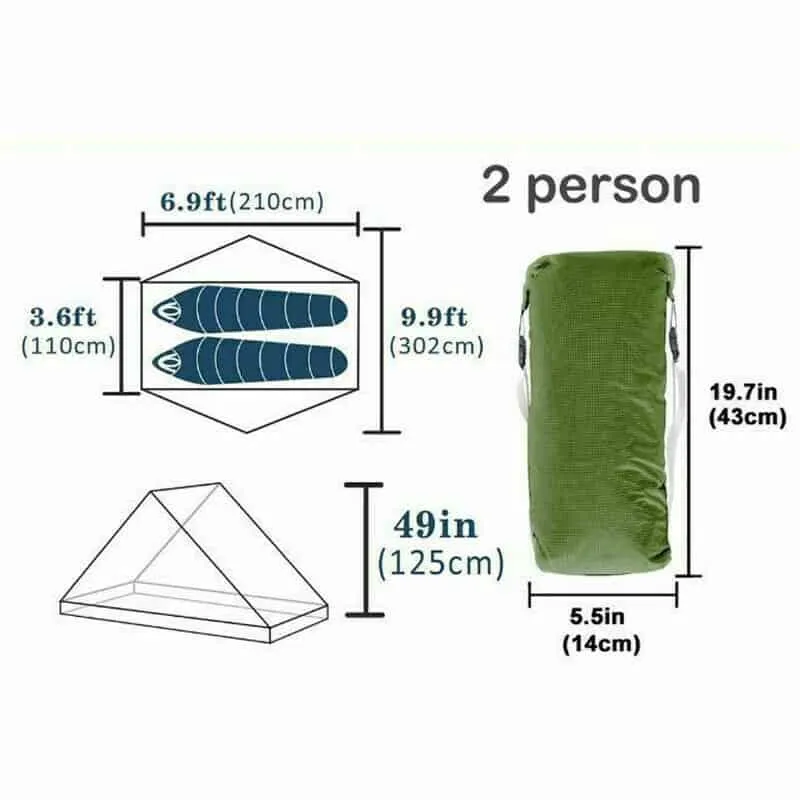 3FULgear Lanshan 2 Classic 3-Season Tent - Green (T Zip)