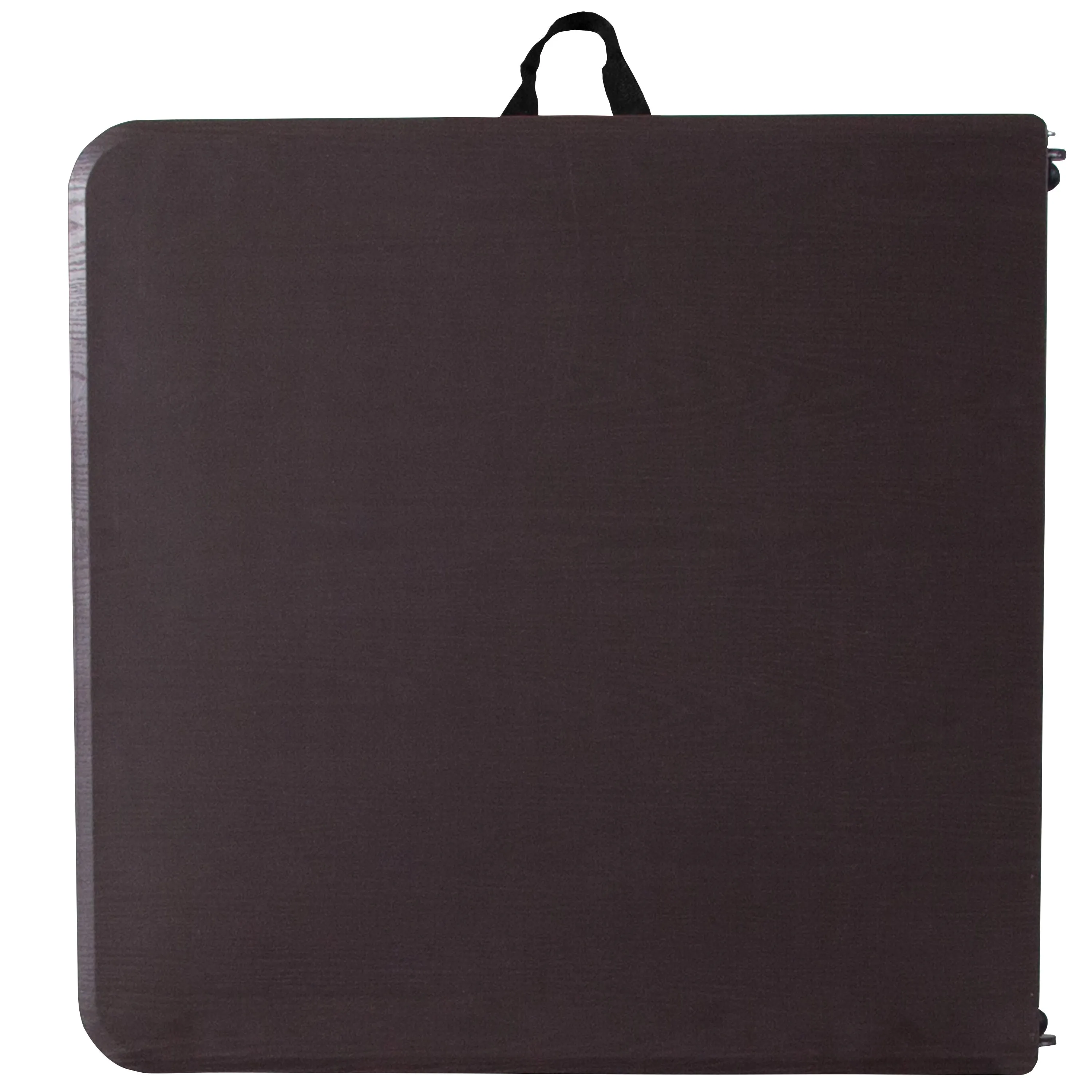 4-Foot Height Adjustable Bi-Fold Dark Gray Plastic Folding Table with Carrying Handle