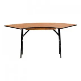 5.5 FT. X 2 FT. SERPENTINE WOOD FOLDING BANQUET TABLE [YT-WSFT48-24-SP-GG]