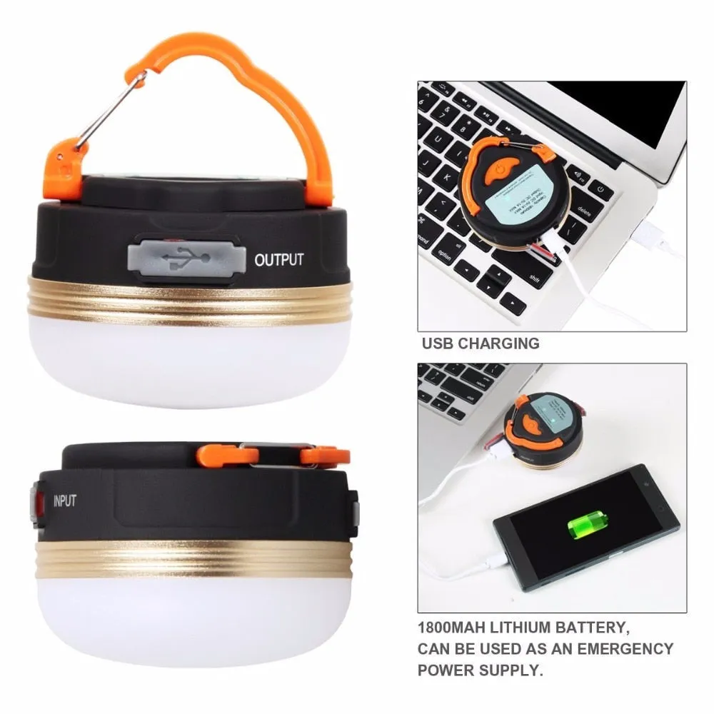 5W LED Camping Lantern - Mini Portable, USB Rechargeable, Outdoor Hiking & Night Tent Light