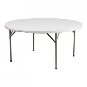 60'' ROUND GRANITE WHITE PLASTIC FOLDING TABLE [DAD-YCZ-1-GW-GG]