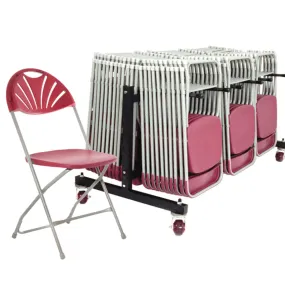 66 x Classic Fan Back Folding Chair   Trolley Bundle