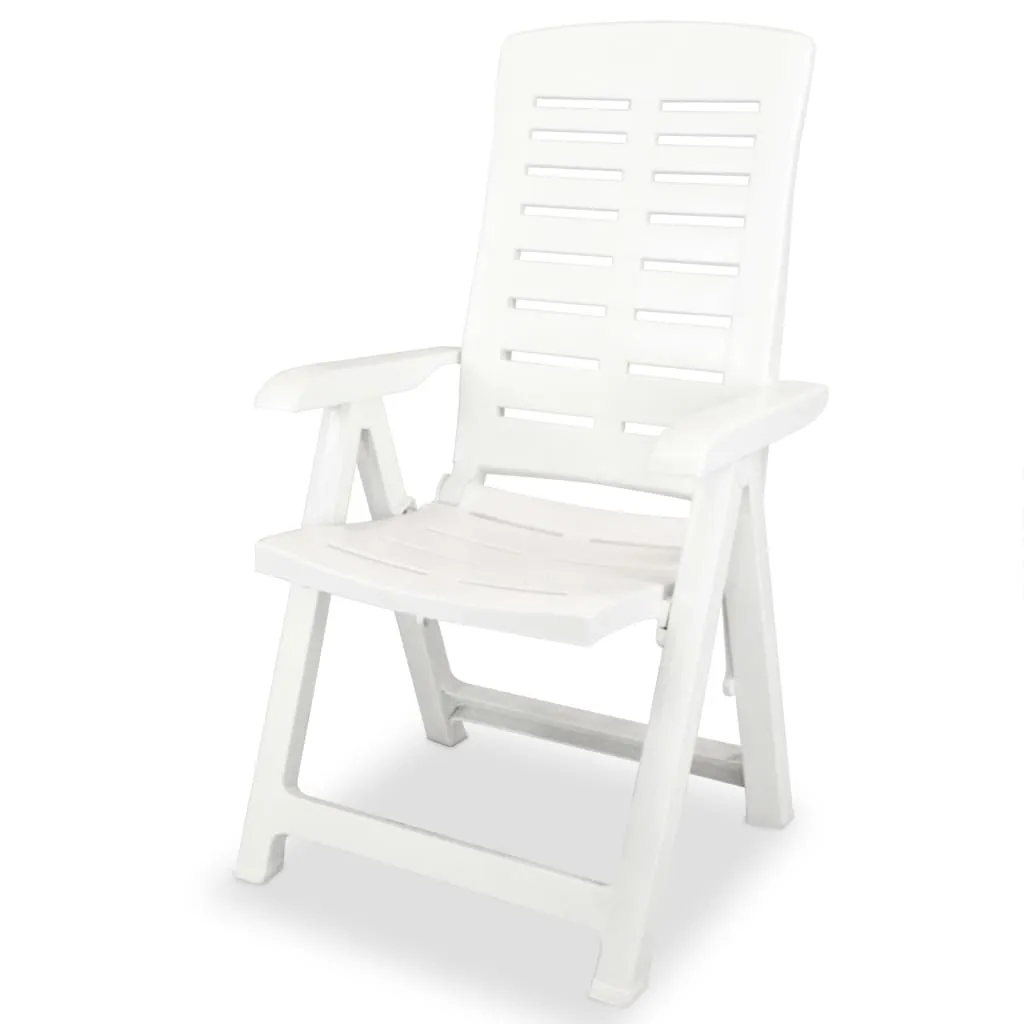 7 Piece Outdoor Dining Set Plastic White