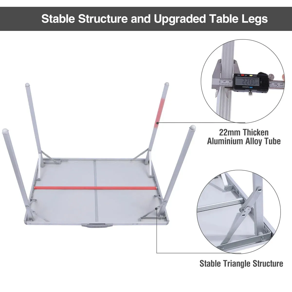Aluminum Folding Camping Table with Collapsible Legs