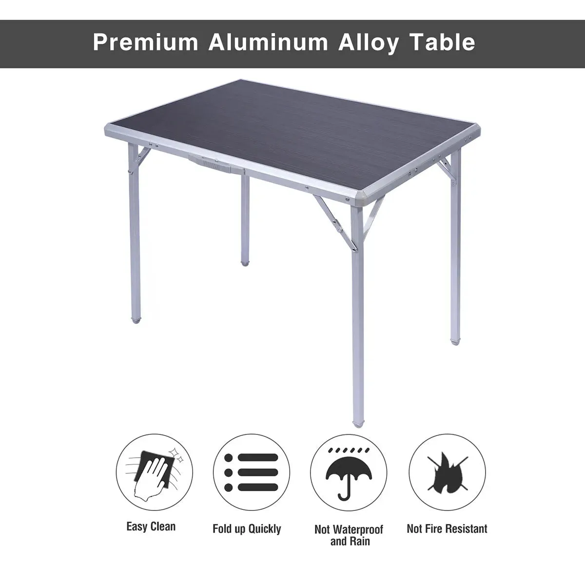 Aluminum Folding Camping Table with Collapsible Legs