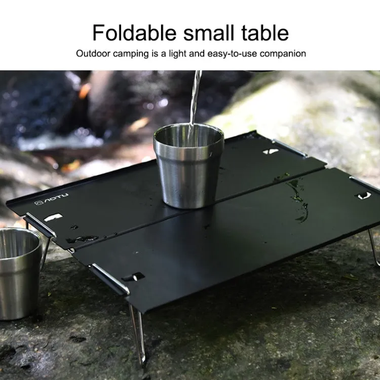 AOTU AT6759 Outdoor Ultra-light Portable Folding Small Table (Black)