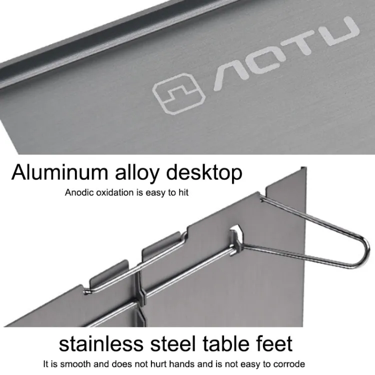 AOTU AT6759 Outdoor Ultra-light Portable Folding Small Table (Black)