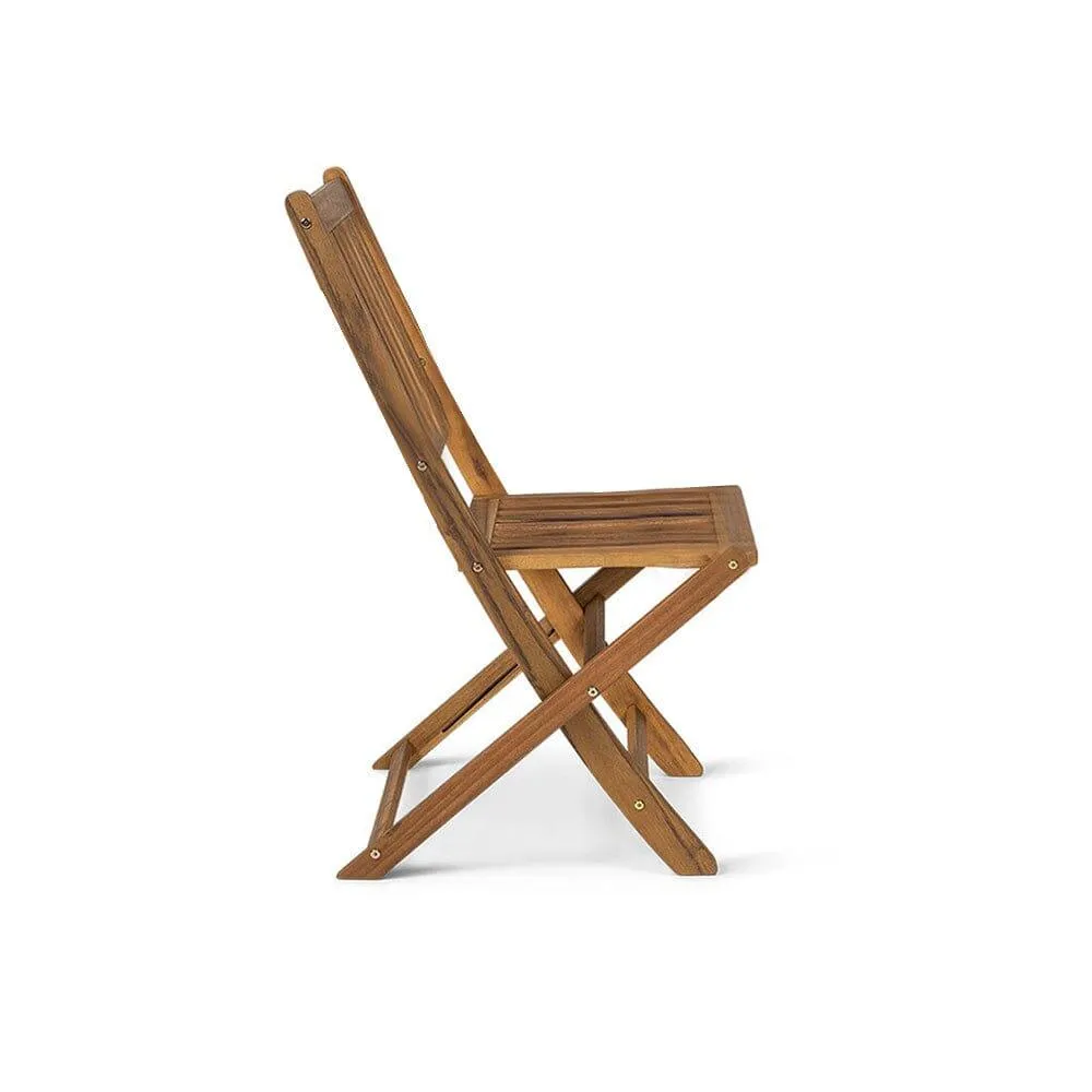 Ashby Wooden Armless Garden Folding Chairs - Set of 2