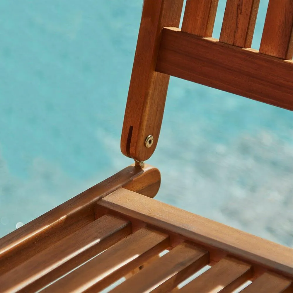 Ashby Wooden Armless Garden Folding Chairs - Set of 2