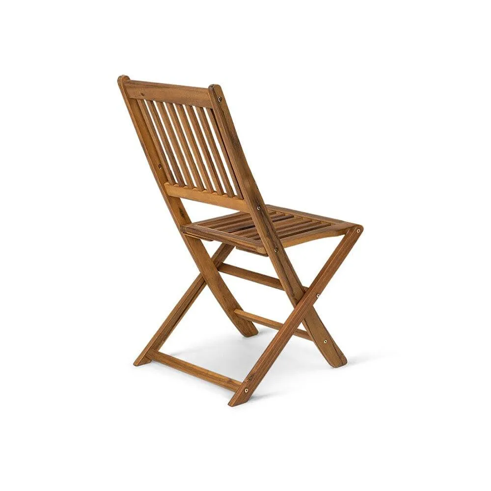 Ashby Wooden Armless Garden Folding Chairs - Set of 2