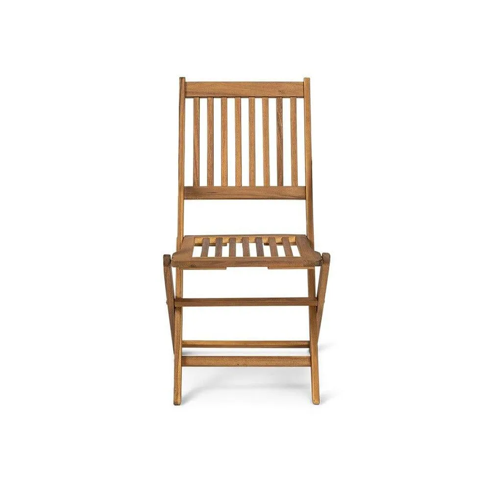 Ashby Wooden Armless Garden Folding Chairs - Set of 2