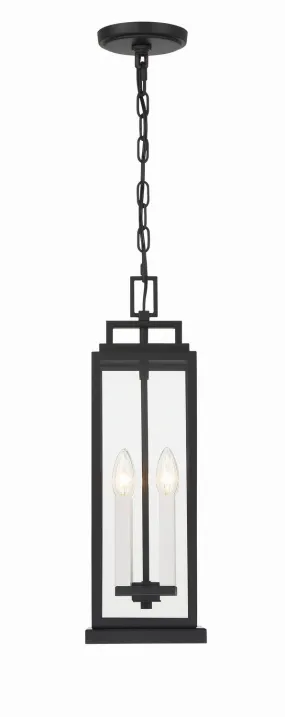 Aspen 4-Light Outdoor Pendant in Matte Black