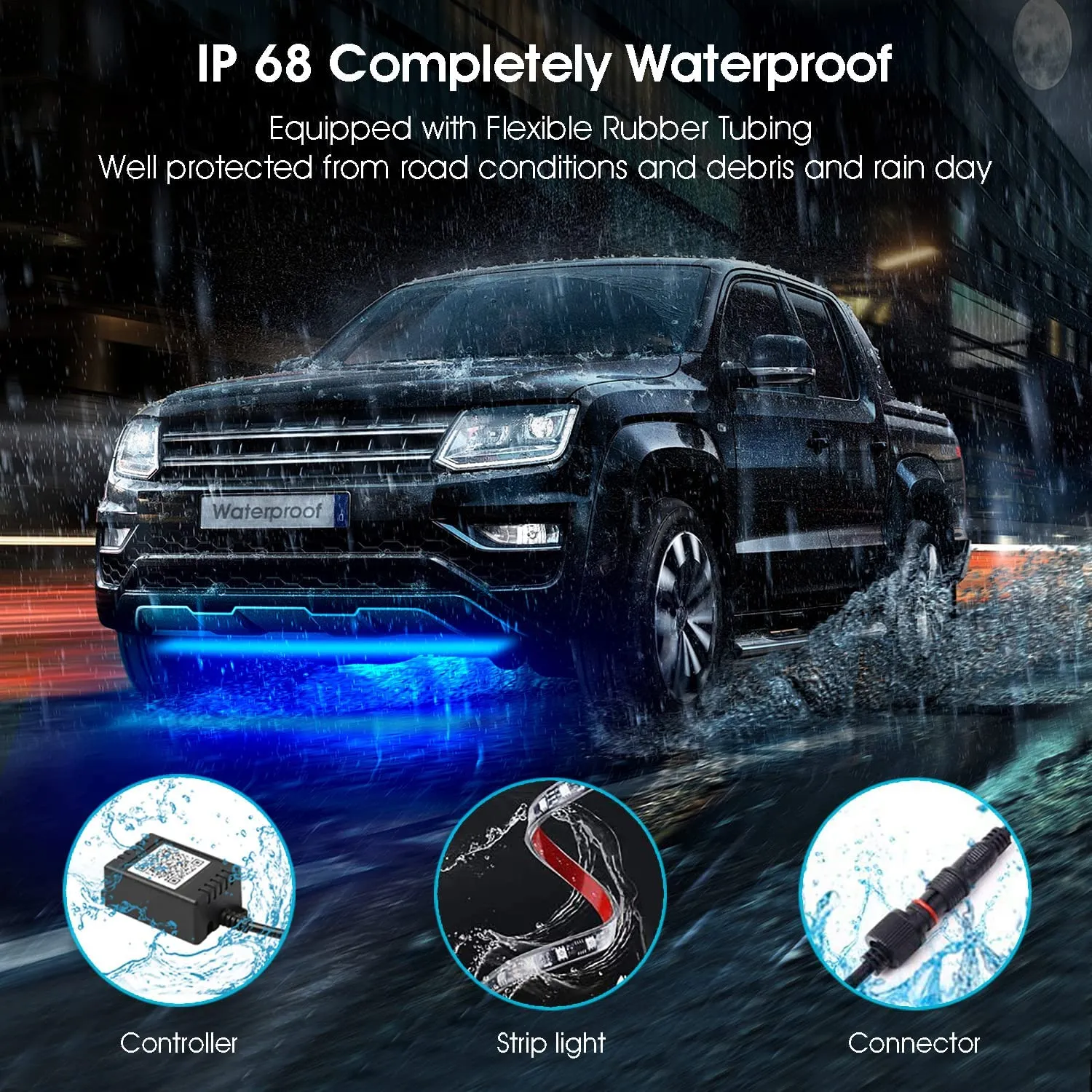 Car Underglow Lights Kit, 6PCS Led RGBW Strip Exterior Car Lights with Dream Color