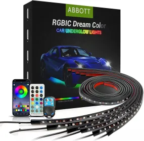 Car Underglow Lights Kit, 6PCS Led RGBW Strip Exterior Car Lights with Dream Color