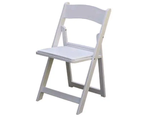 Chair, White Resin Folding