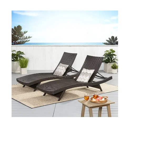 Christopher Knight Home Salem Outdoor Wicker Chaise Lounge Chairs |  2-Pcs Set