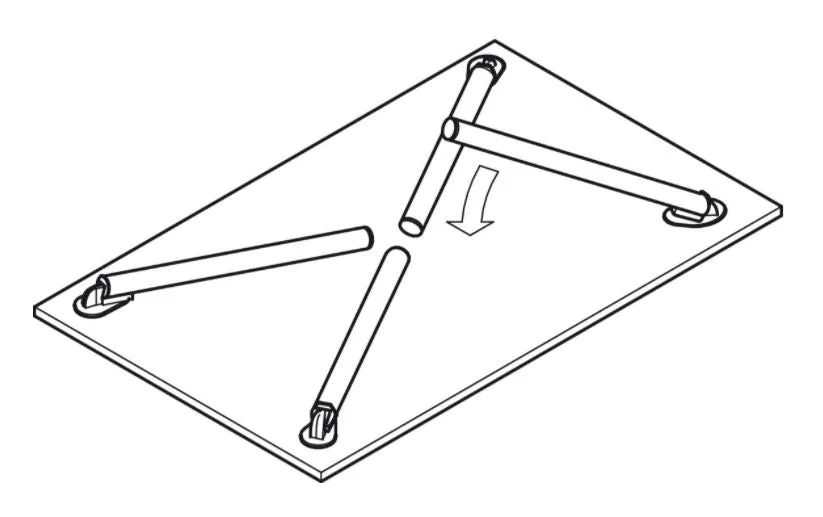 Click Folding Table Leg 50 x 705mm With 30mm Adjustment - White
