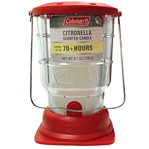 Coleman 70  Hour Citronella Candle Outdoor Lantern - 6.7 oz, Red