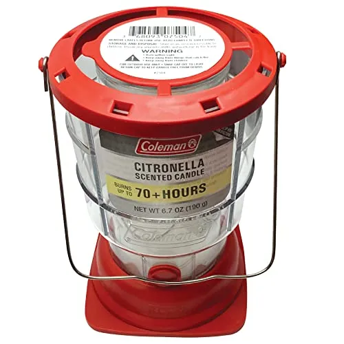 Coleman 70  Hour Citronella Candle Outdoor Lantern - 6.7 oz, Red