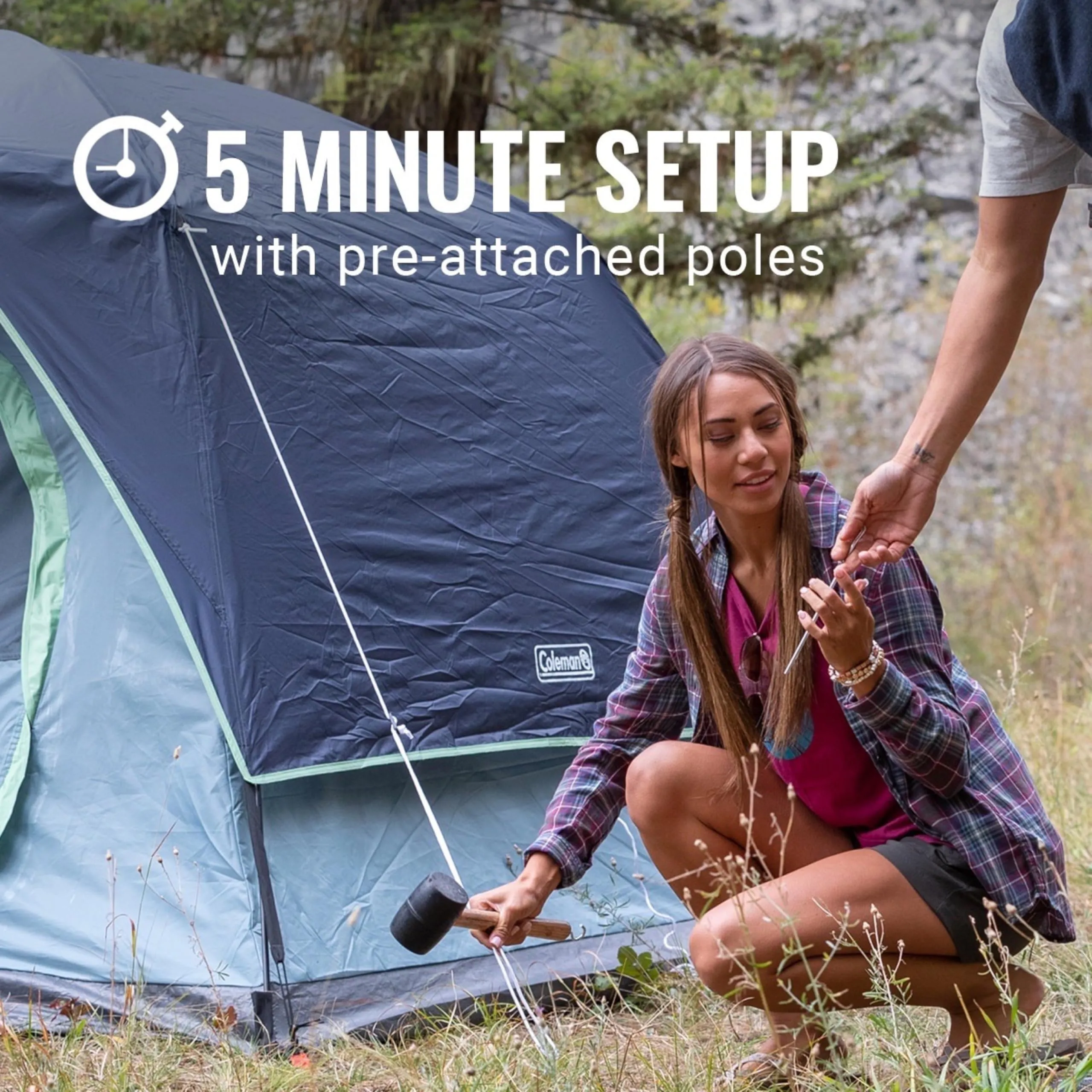 Coleman Skydome Tent with 5 Minute Setup, 4-Person Weatherproof Tent with Rainfly & Carry Bag, 20% More Headroom Than Traditional Canopies