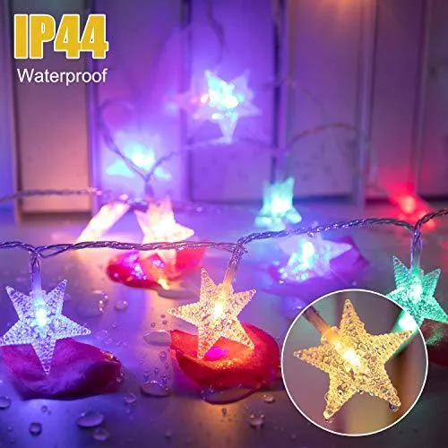 Color Changing Star String Lights Plug in - 33 Feet 100 Led Star Fairy Lights with Remote and Timer