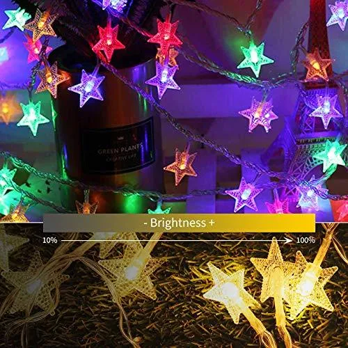 Color Changing Star String Lights Plug in - 33 Feet 100 Led Star Fairy Lights with Remote and Timer