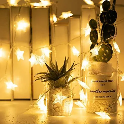 Color Changing Star String Lights Plug in - 33 Feet 100 Led Star Fairy Lights with Remote and Timer
