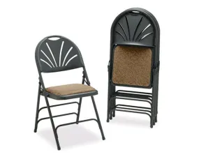 Comfort Series Folding Chair, Black/Black Maze