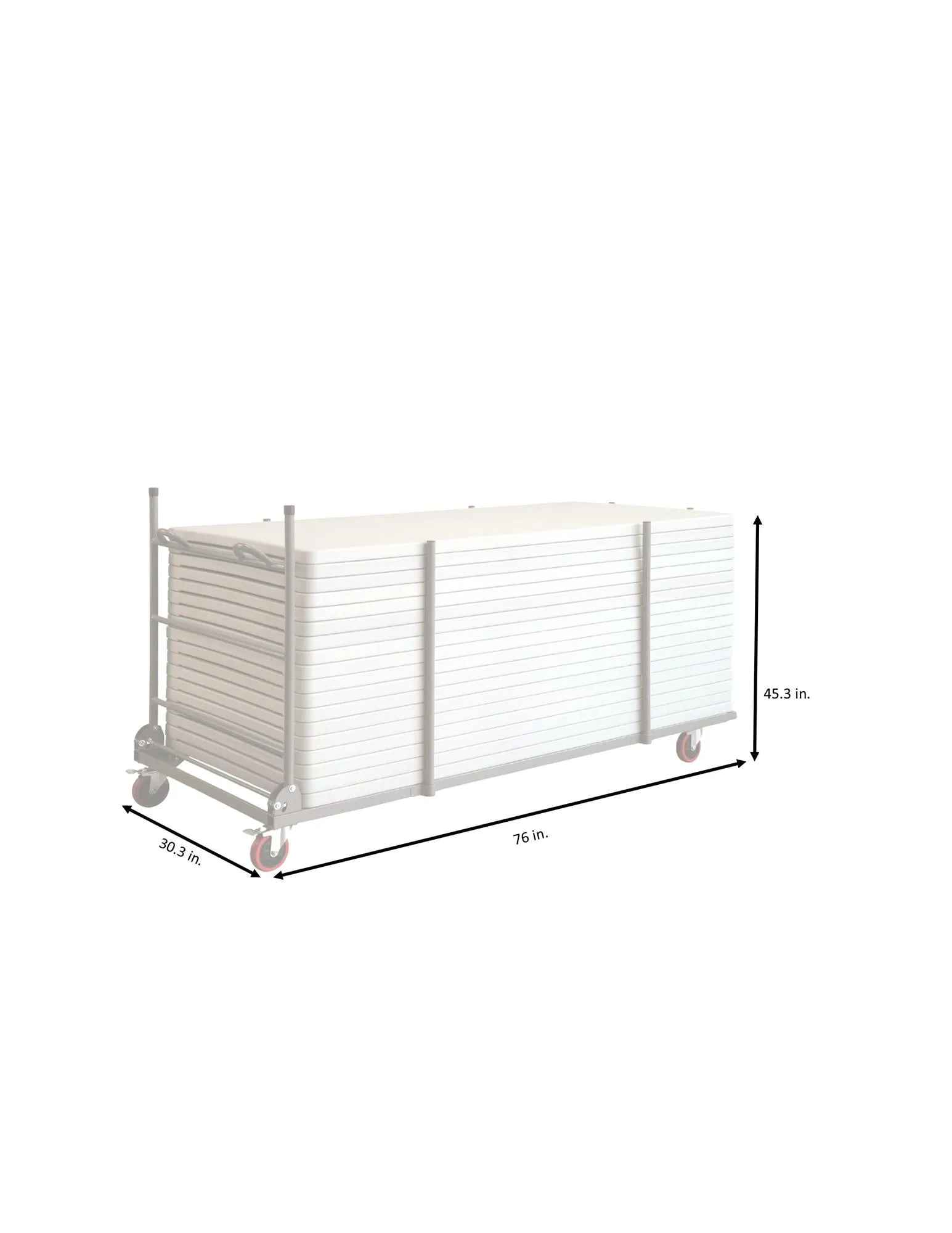 Commercial Rectangular Folding Table Trolley Cart with Locking Wheels