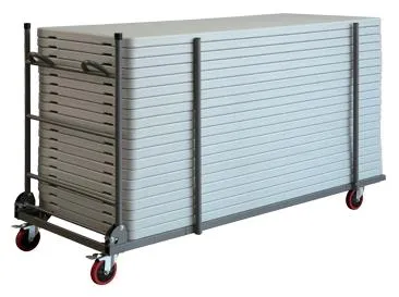 Commercial Rectangular Folding Table Trolley Cart with Locking Wheels