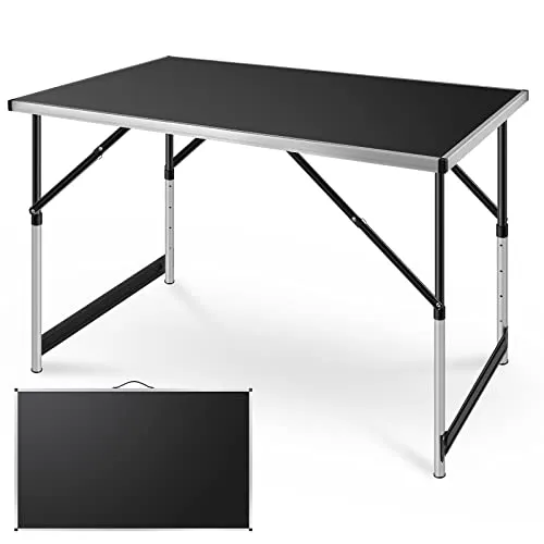 Coobi 24" x 39.5" Folding Table,Ultralight Collapsible with Handle, Height Adjustable,Wooden Desktop for Picnic,Beach,Camp,Travel