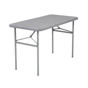 Cosco 24-in x 48-in Indoor Rectangle Resin Gray Folding Table
