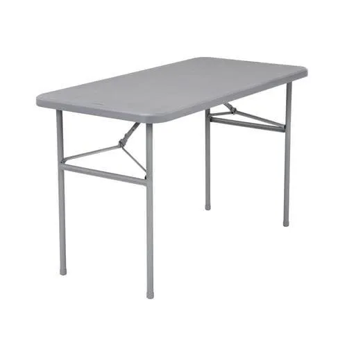 Cosco 24-in x 48-in Indoor Rectangle Resin Gray Folding Table