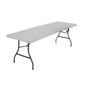 Cosco 30-in x 96-in Indoor Rectangle Resin Gray Folding Table