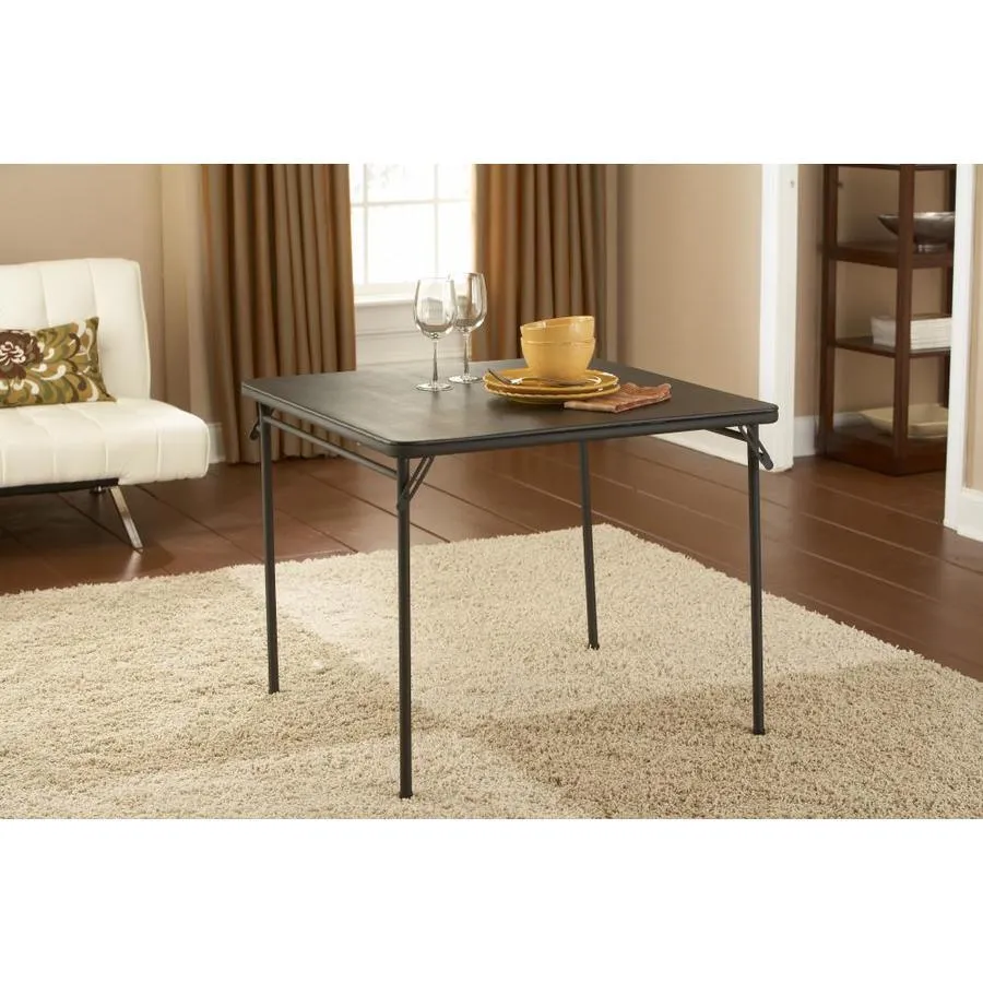 Cosco 33.81-in x 33.81-in Outdoor Square Black Folding Table