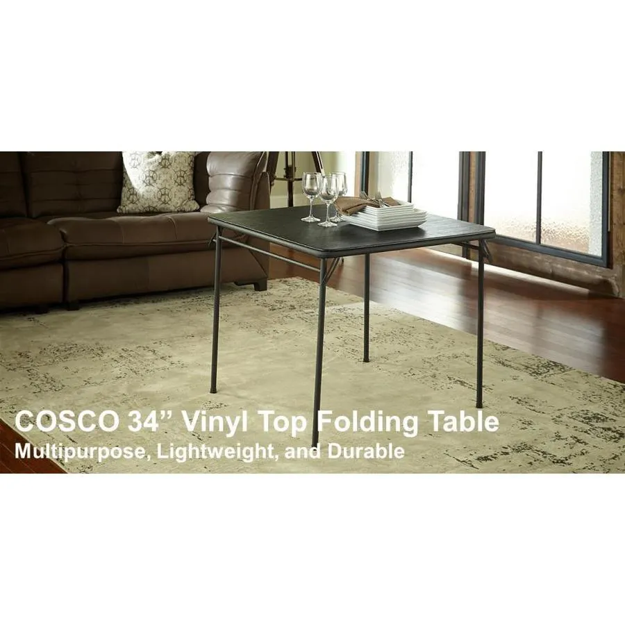 Cosco 33.81-in x 33.81-in Outdoor Square Black Folding Table